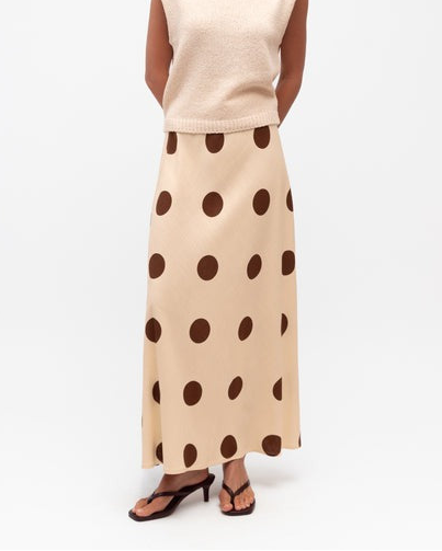 RHEA SKIRT - Mocha Dots
