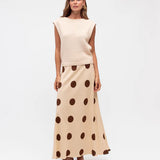 RHEA SKIRT - Mocha Dots