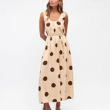 JEMMA MIDI DRESS - Mocha Dots