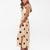 JEMMA MIDI DRESS - Mocha Dots