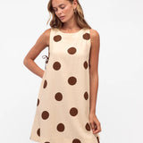 ANYA MINI DRESS - Mocha Dots