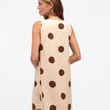 ANYA MINI DRESS - Mocha Dots