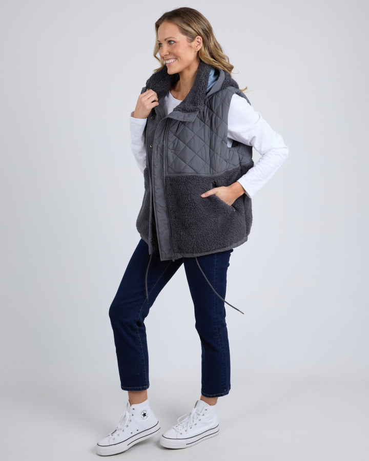 ALASKA QUILTED VEST - Charcoal