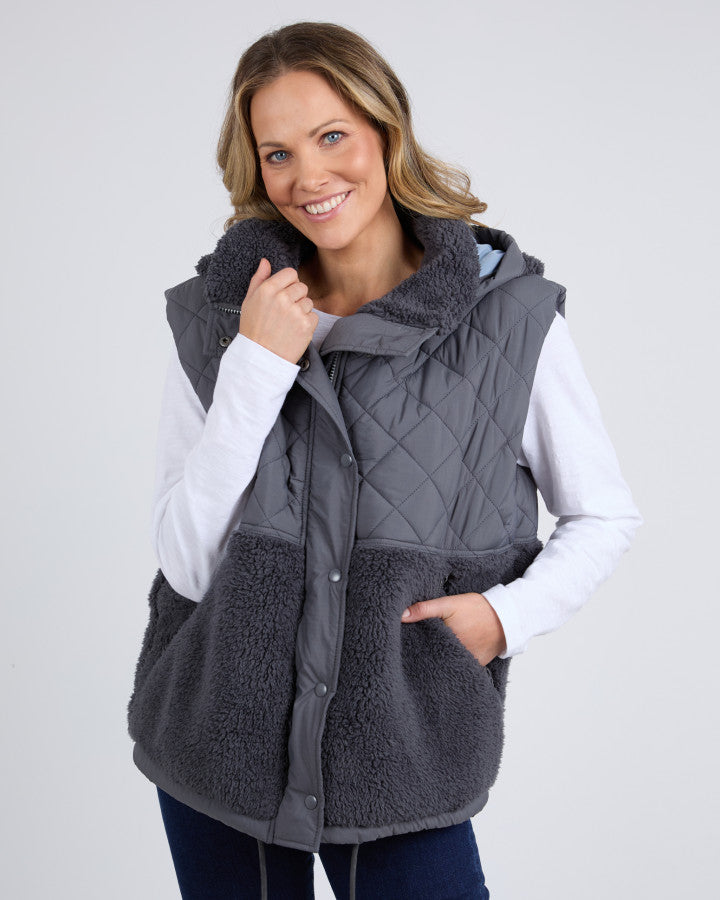 ALASKA QUILTED VEST - Charcoal