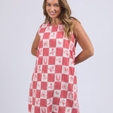 BIARRITZ DRESS - Crimson Print