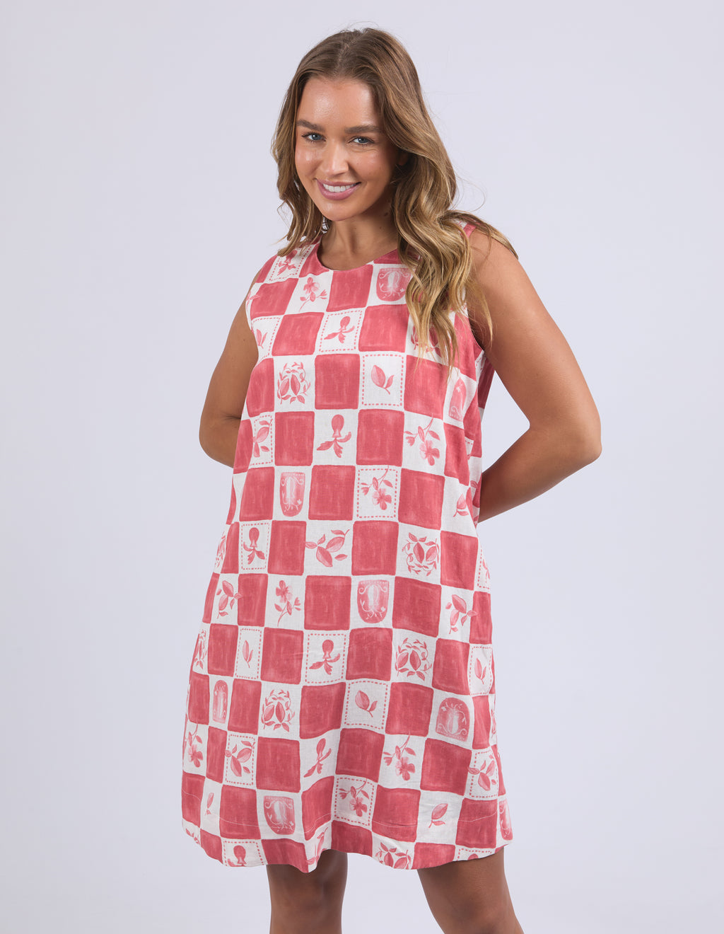 BIARRITZ DRESS - Crimson Print