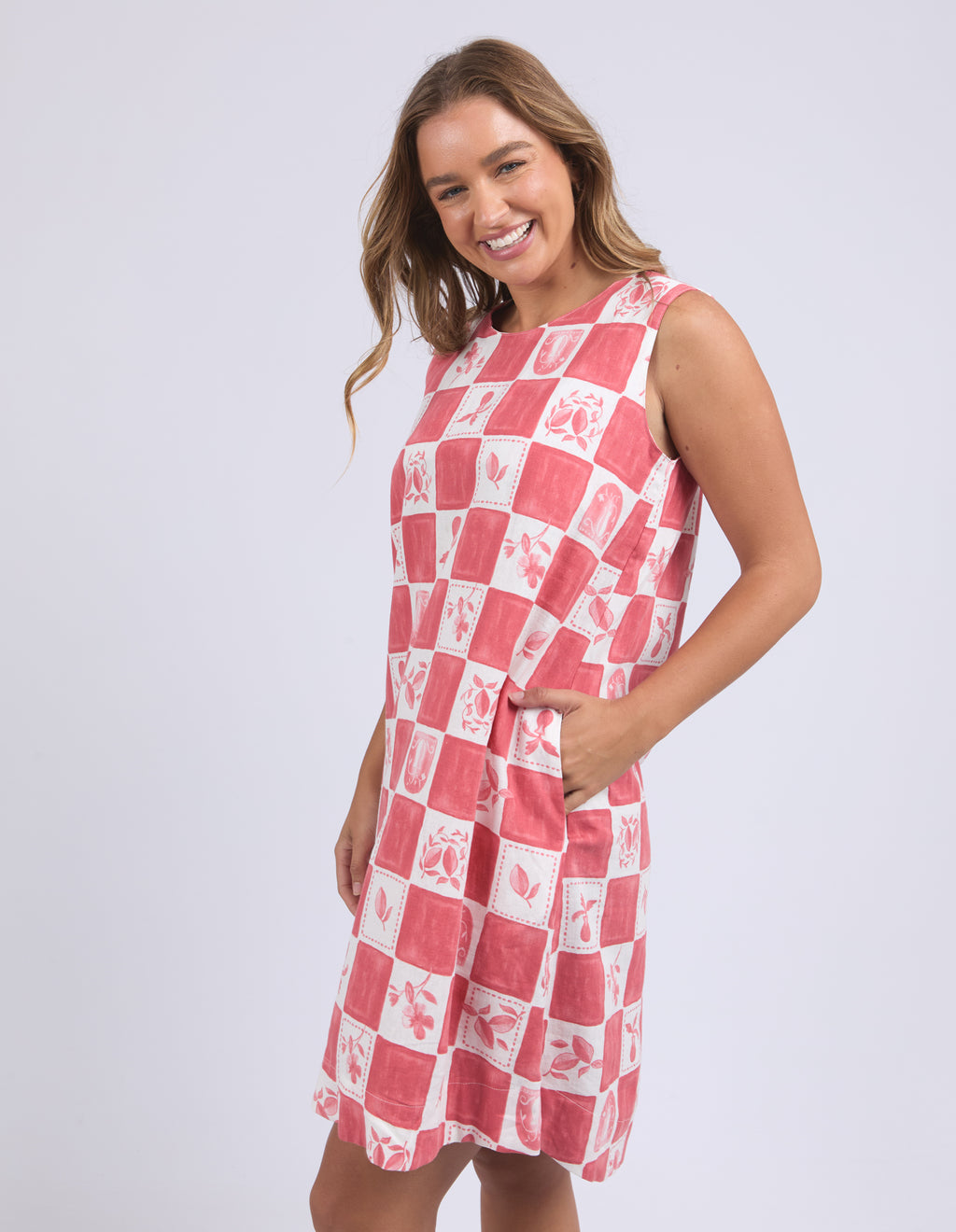 BIARRITZ DRESS - Crimson Print