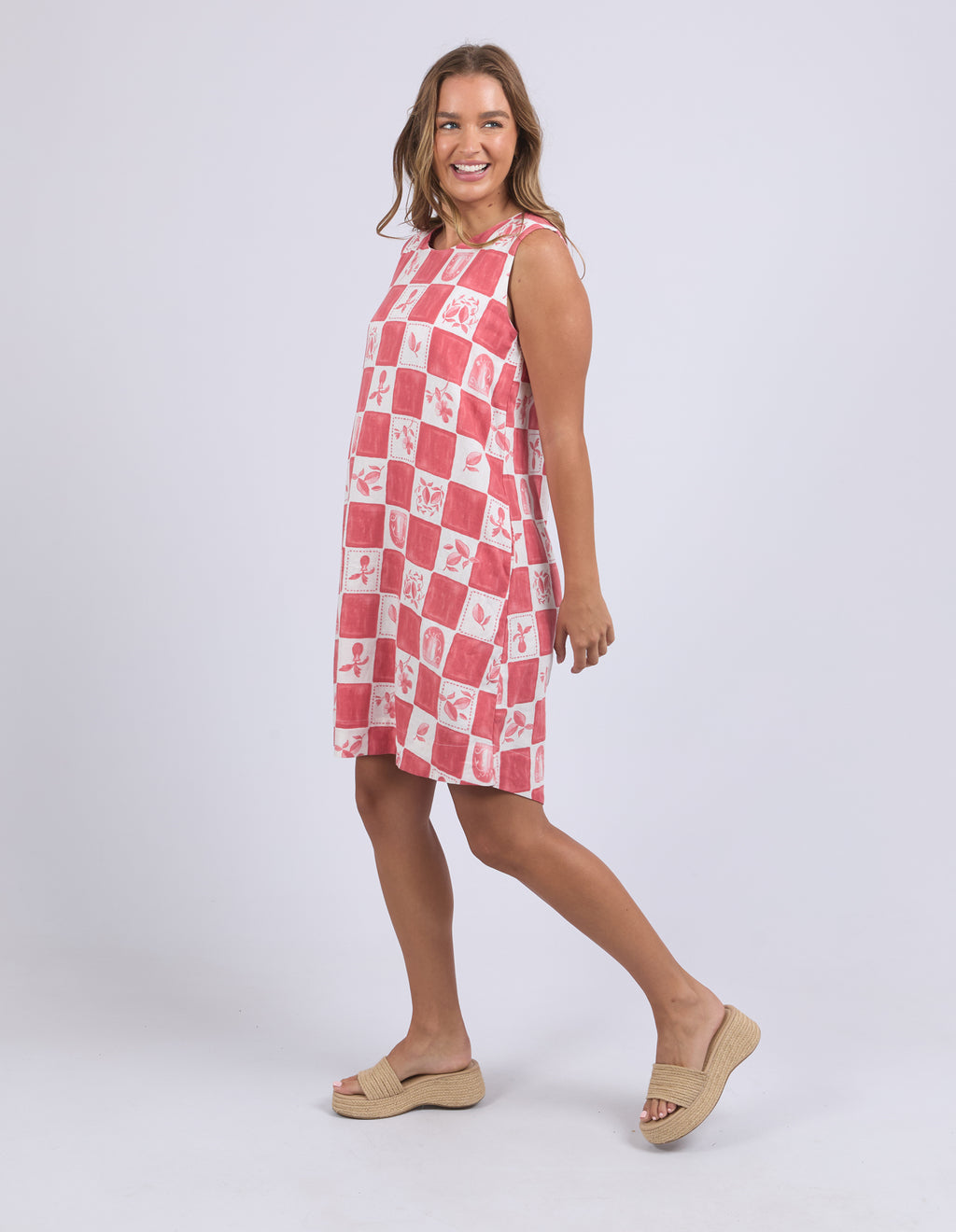 BIARRITZ DRESS - Crimson Print