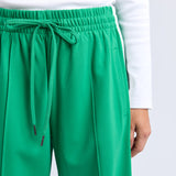 CARMEN WIDE LEG PANT - Pine Green/White Stripe