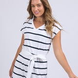 CASEY STRIPE DRESS - White