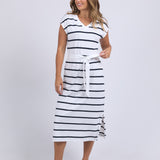 CASEY STRIPE DRESS - White