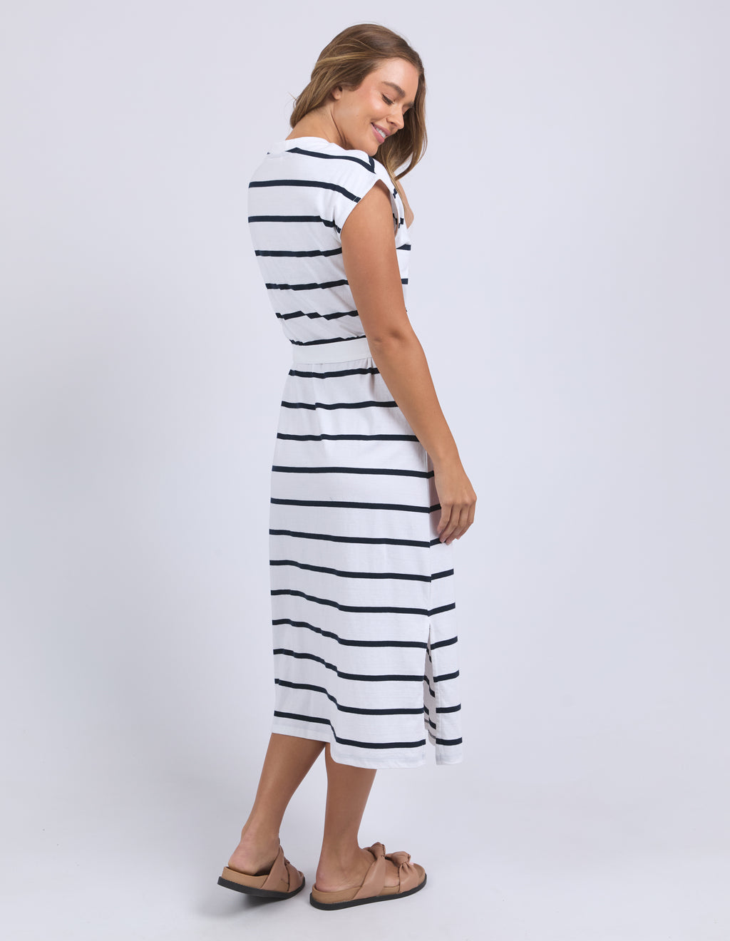 CASEY STRIPE DRESS - White