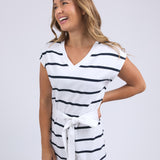 CASEY STRIPE DRESS - White