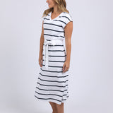 CASEY STRIPE DRESS - White