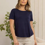 CHLOE BAMBOO TEE - Navy