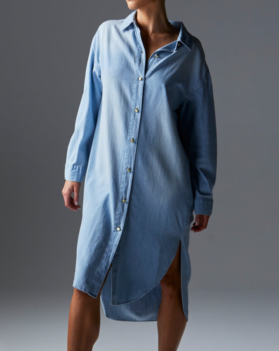 FLIGHT SHIRT DRESS - Bleach Wash