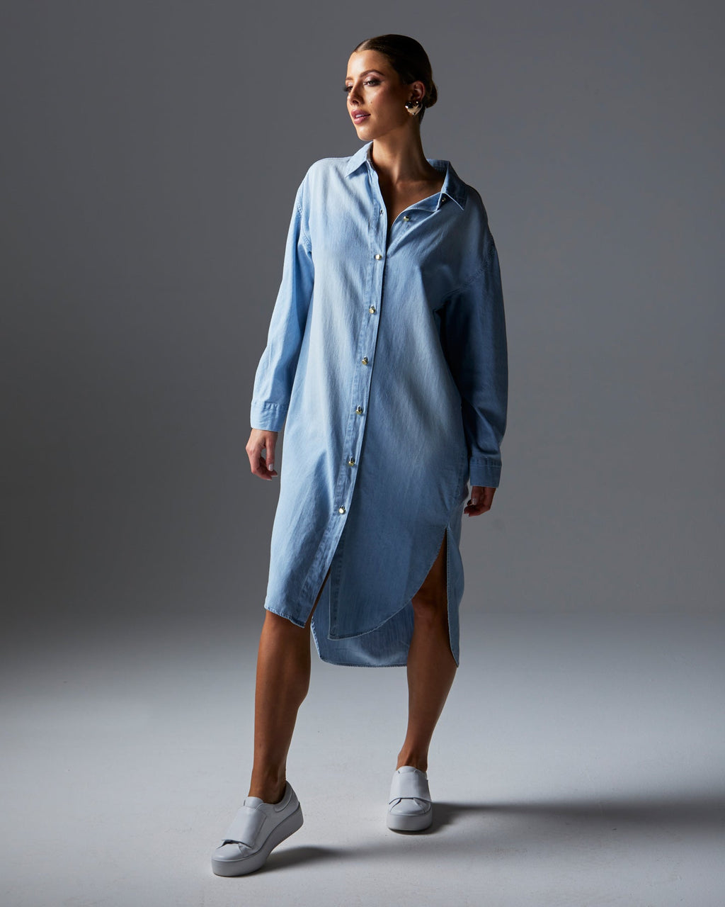 FLIGHT SHIRT DRESS - Bleach Wash