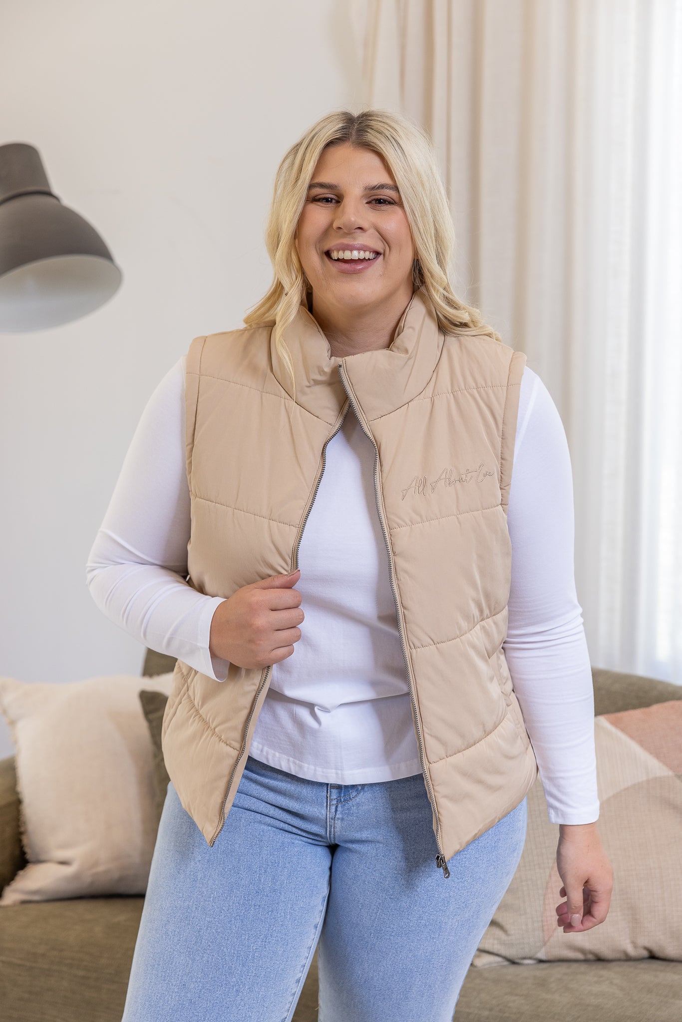 CLASSIC PUFFER VEST Oatmeal Frankie Co Clothing