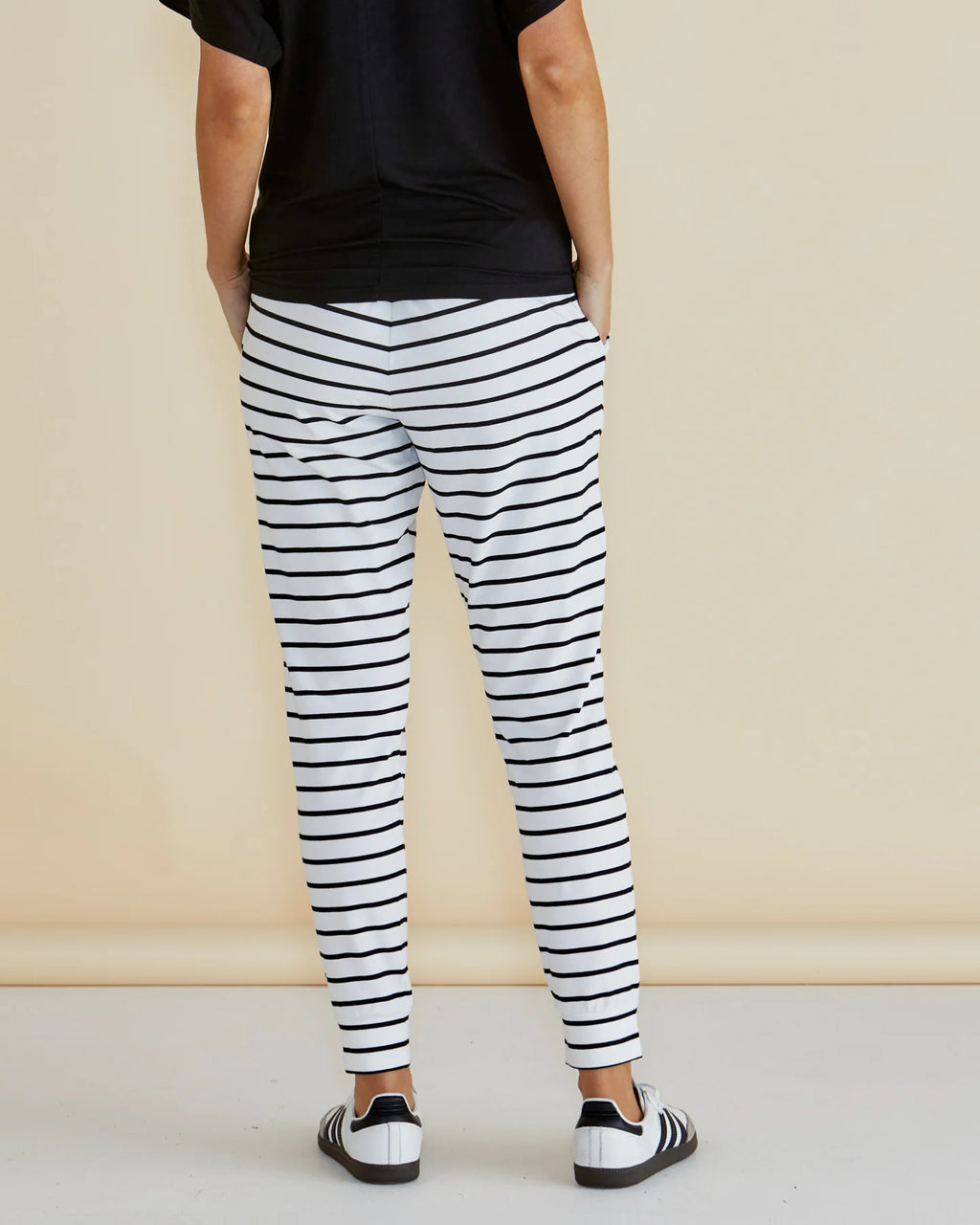 HEIDI PANT - White/Black Stripe