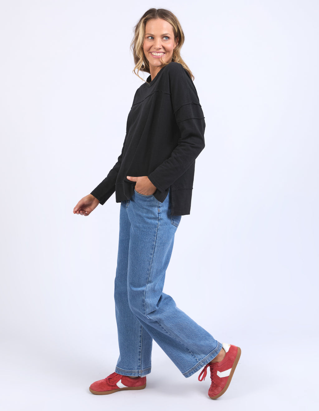 JAYNE THROW ON TOP - Black