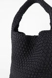 L&S Layla Woven Tote Bag - Black