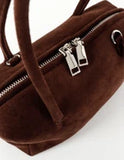 Tory Suede Crossbody Bag - Brown