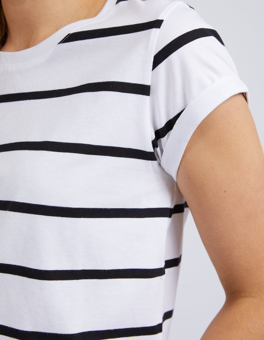 MANLY STRIPE TEE - White w/ Navy Stripe