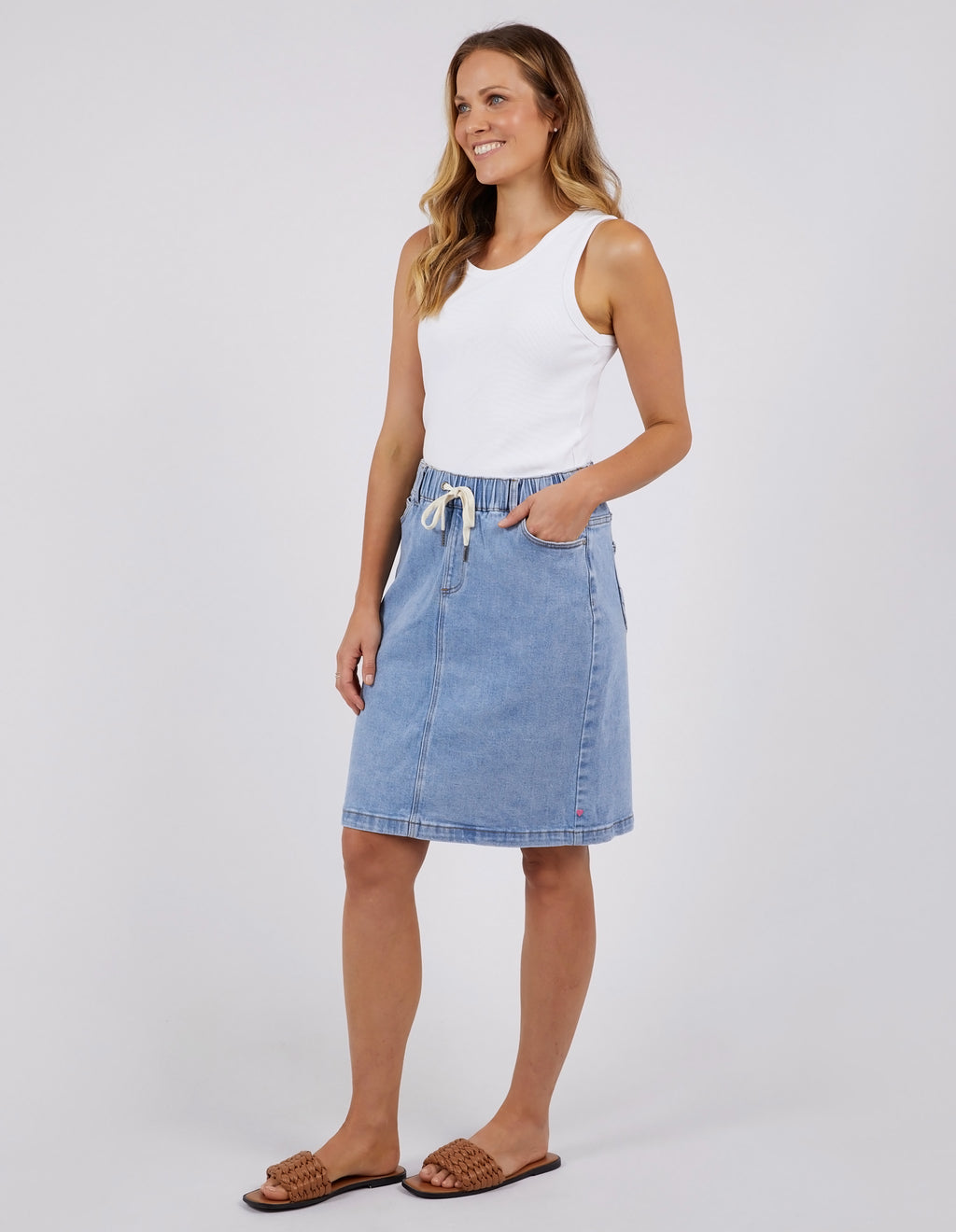 PETA DENIM SKIRT - Blue Wash