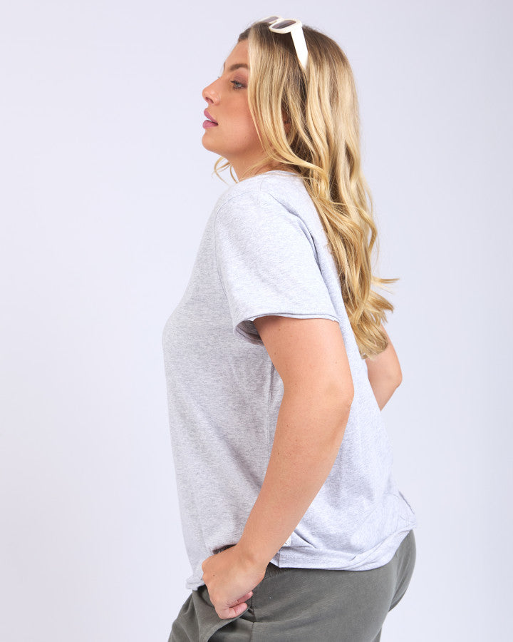 PIMA VEE TEE - Grey Marle