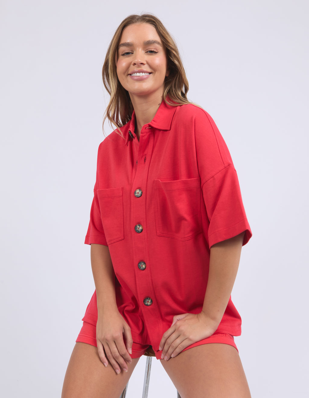 POP-OVER SHIRT - Red