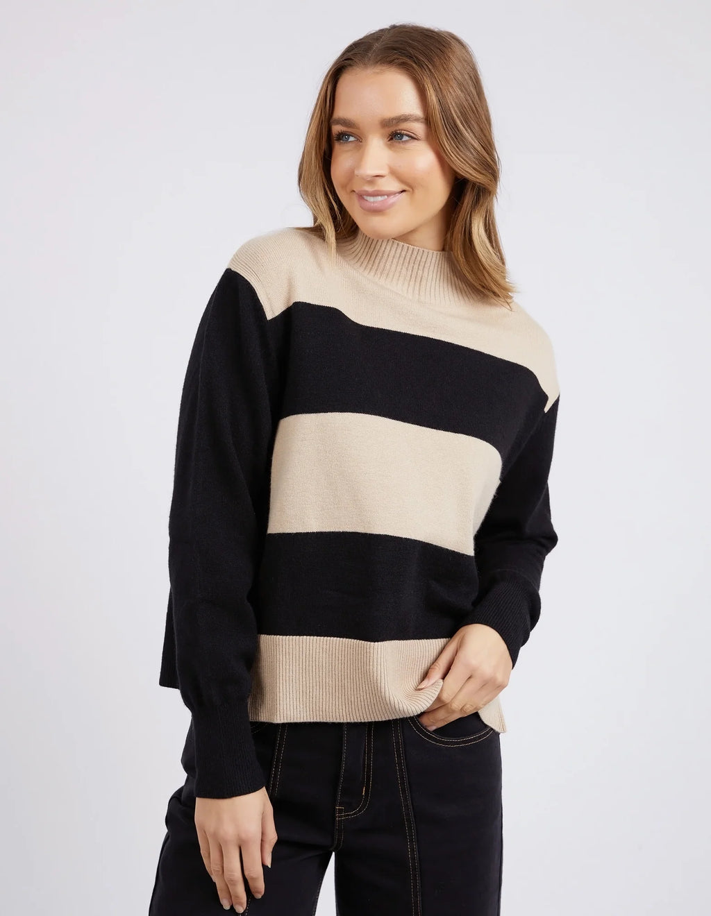 CANTERBURY KNIT - Tan and Black Stripe