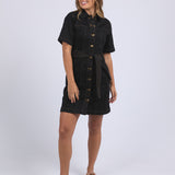 RIVA DENIM DRESS - Black