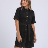 RIVA DENIM DRESS - Black