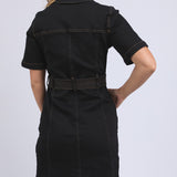RIVA DENIM DRESS - Black