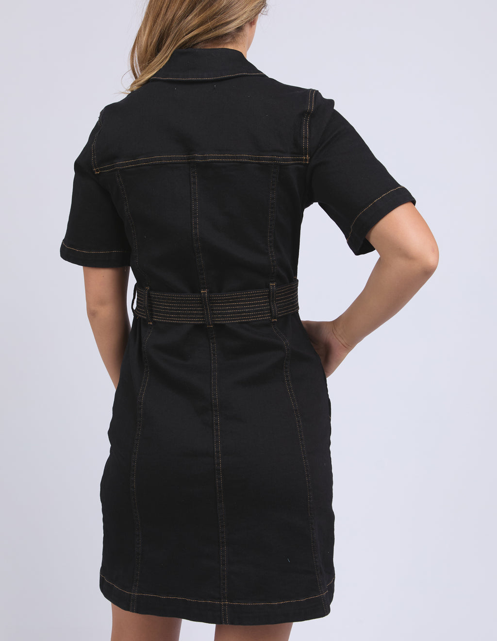 RIVA DENIM DRESS - Black