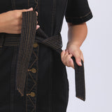 RIVA DENIM DRESS - Black