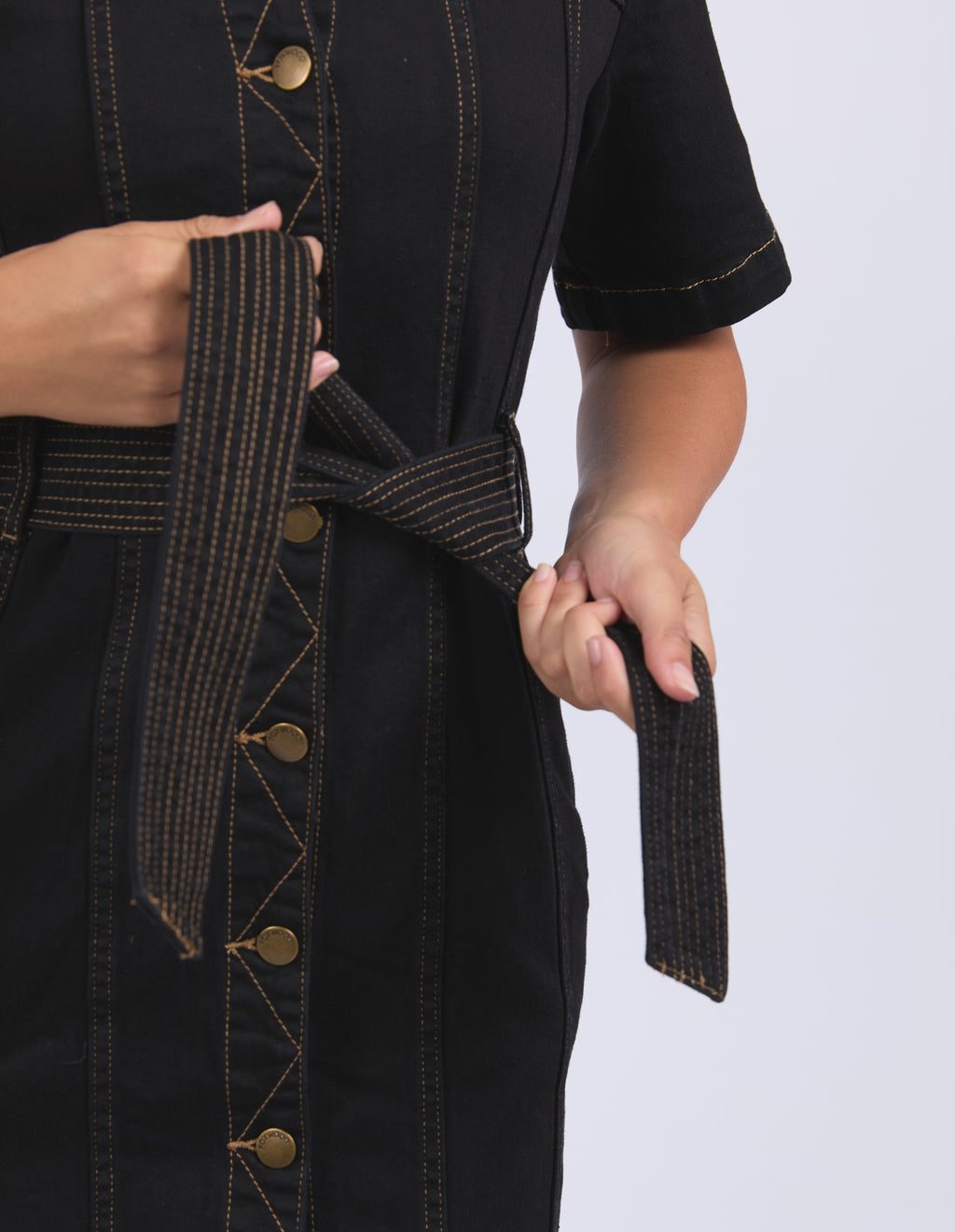 RIVA DENIM DRESS - Black