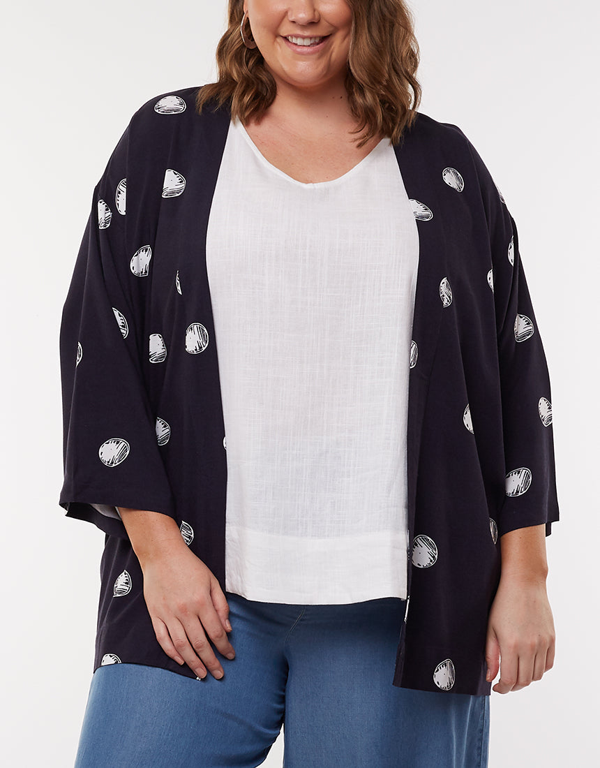 SPOT KIMONO - Navy