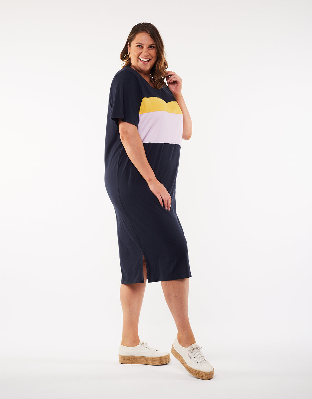 SUNSET TEE DRESS - Navy