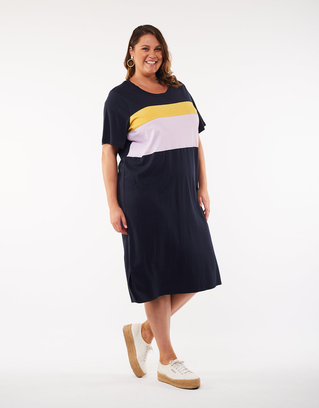 SUNSET TEE DRESS - Navy