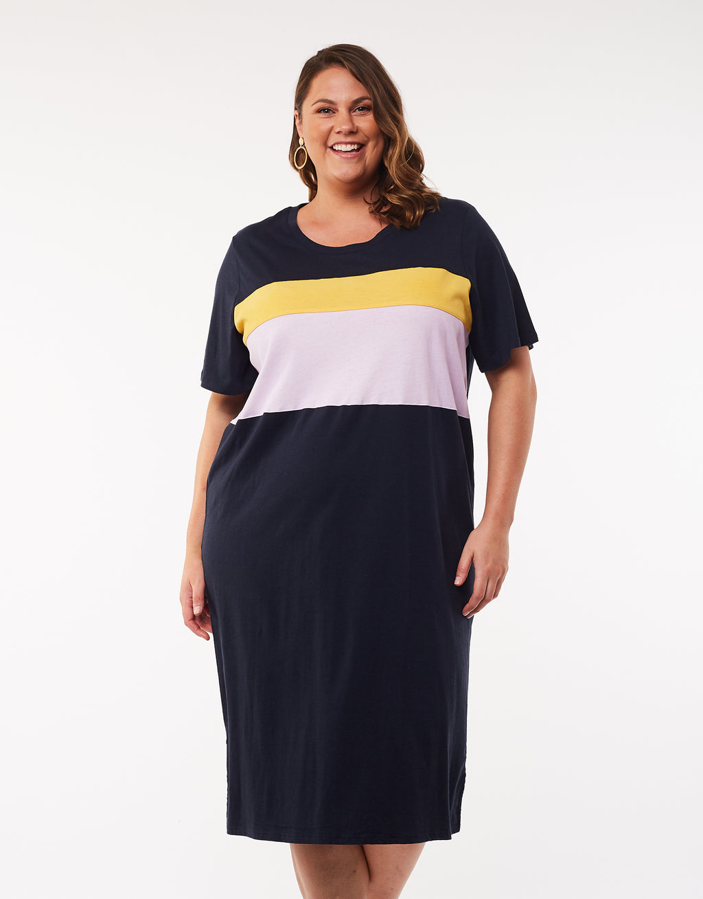 SUNSET TEE DRESS - Navy