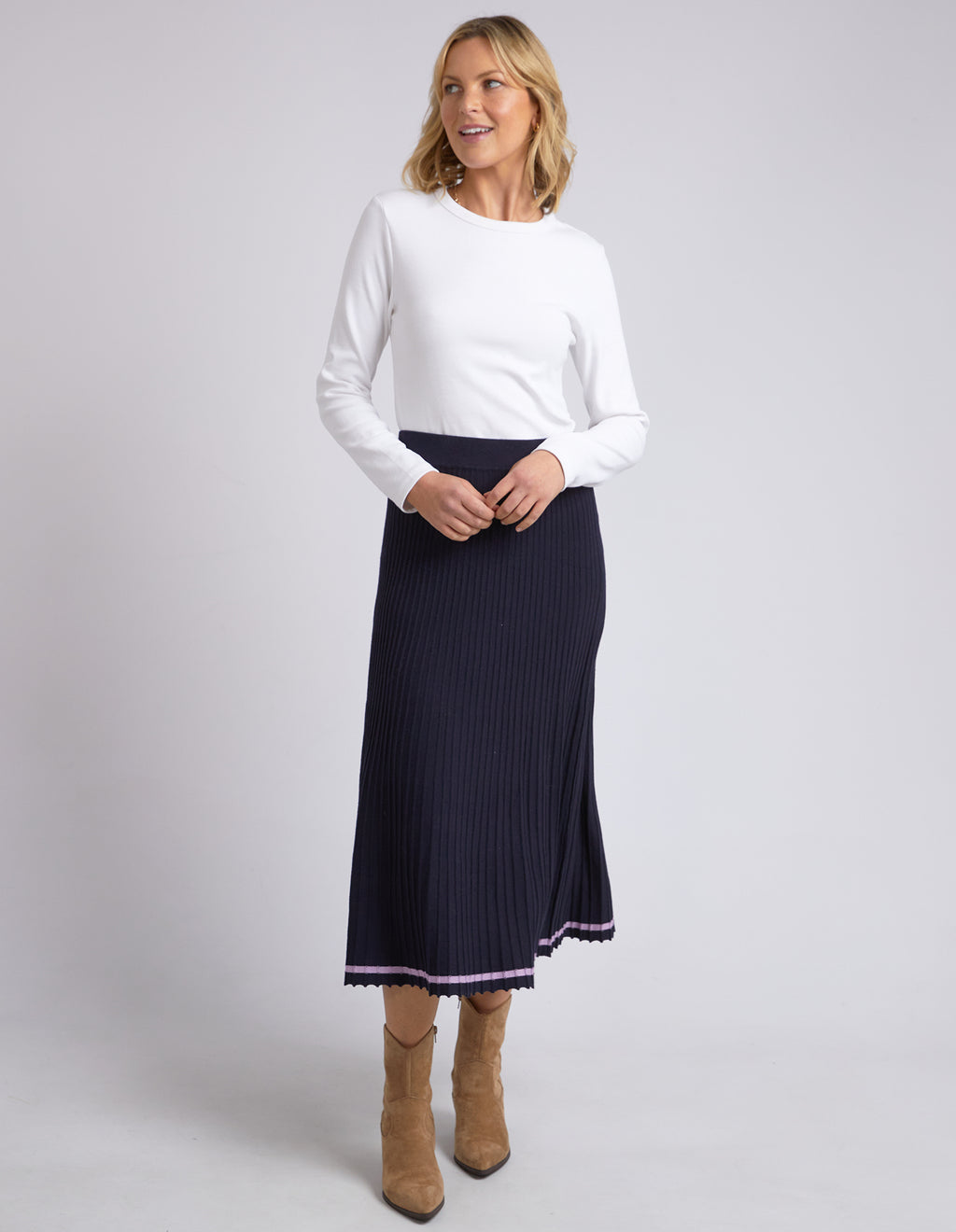 TAMMY KNIT SKIRT - Dark Sapphire