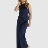 PETRA VEST - Navy Pinstripe