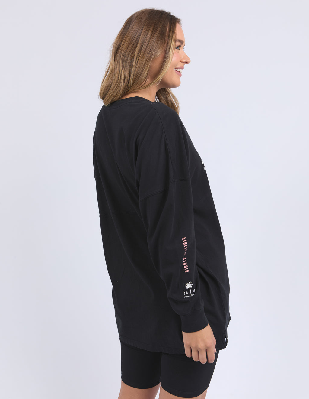 VIBES L/S TEE - Washed Black