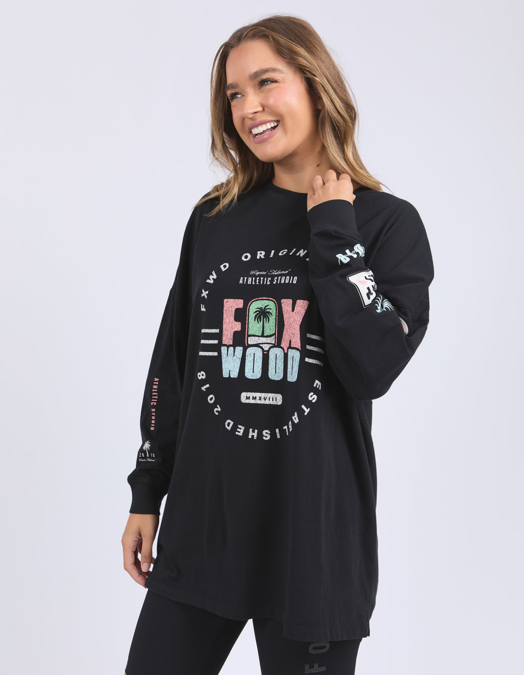 VIBES L/S TEE - Washed Black