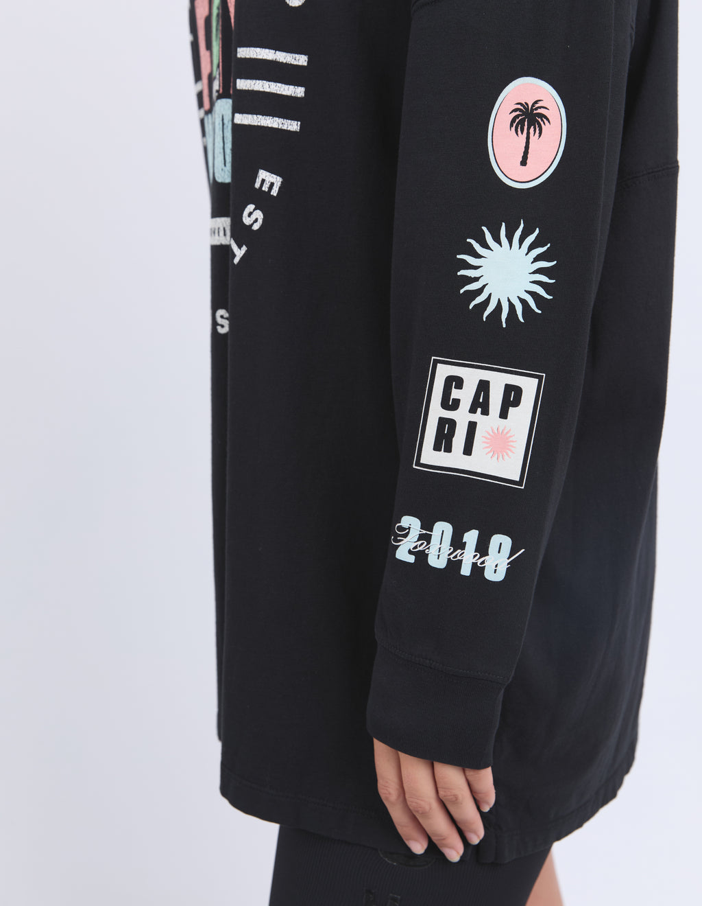 VIBES L/S TEE - Washed Black