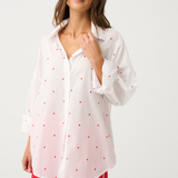 TAMMY SHIRT - White/Mandarin Spot