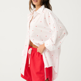 TAMMY SHIRT - White/Mandarin Spot