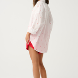 TAMMY SHIRT - White/Mandarin Spot