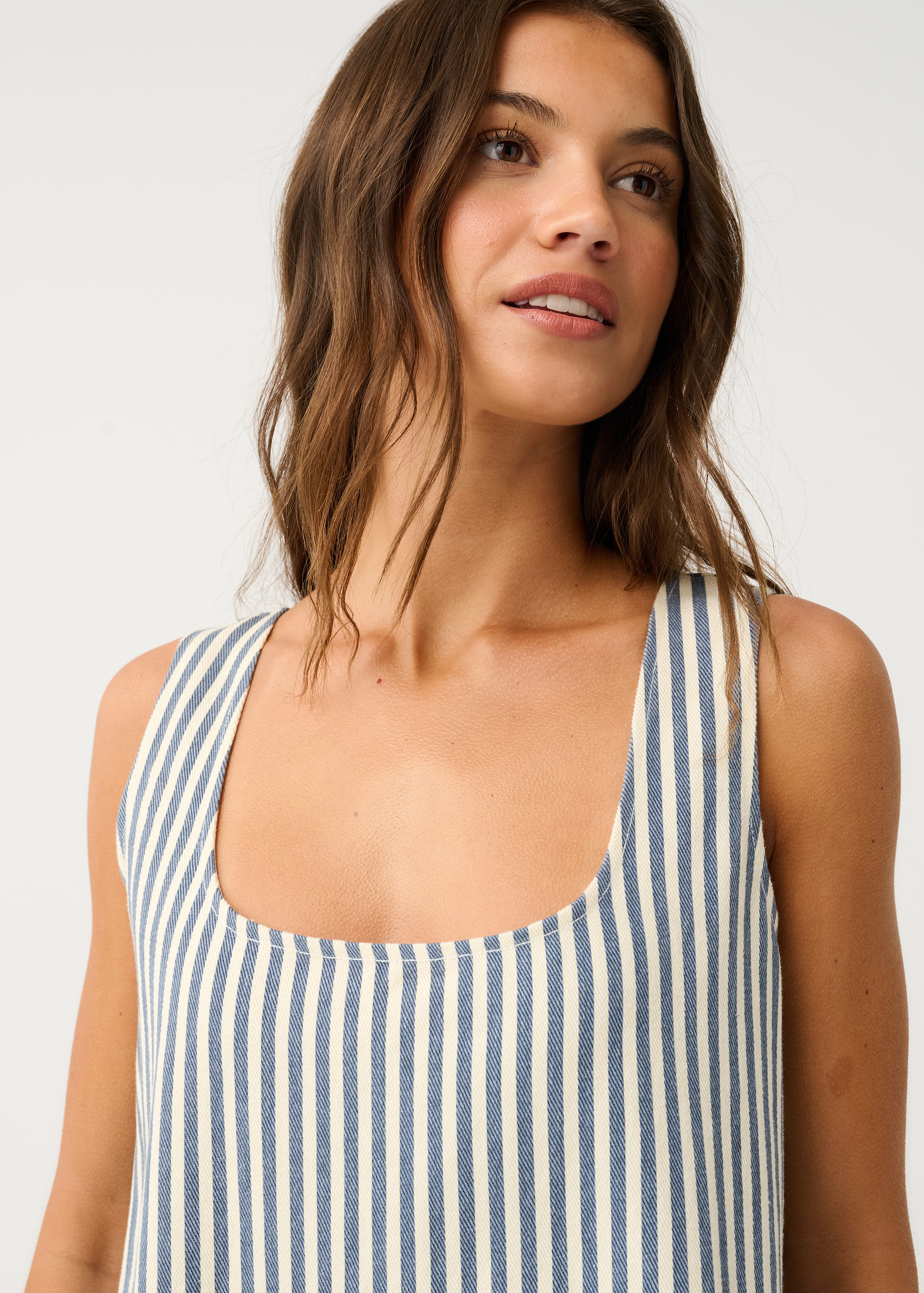 NOA MINI DRESS - Stripe Denim